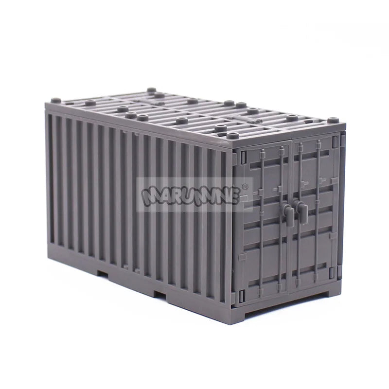 Marumine MOC Military Container Boxes Bricks Accessories Army Scene Building Block Parts Shipping DIY Transport Case Model Kit