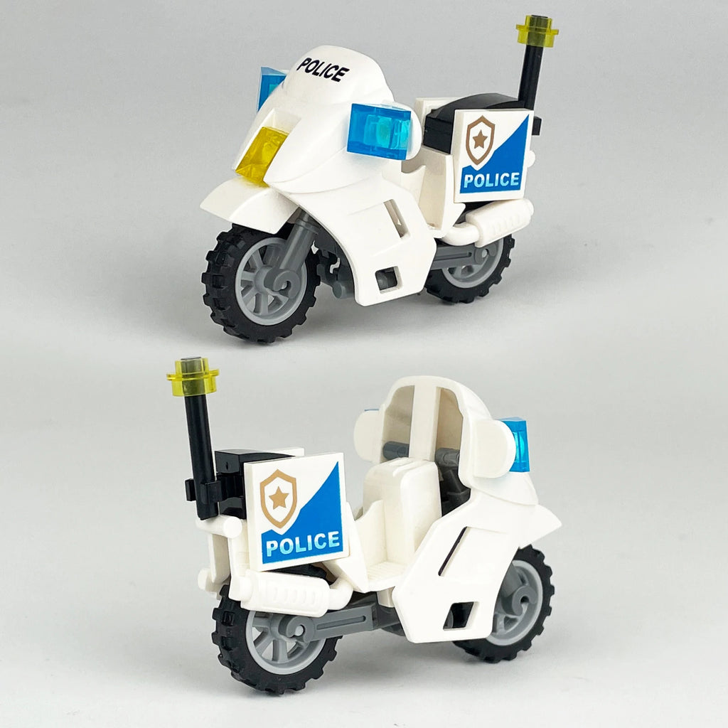 Military SWAT Team Motorcycle Building Bricks Set, DIY Model Kit for Children, Compatible Construction Blocks for War Games