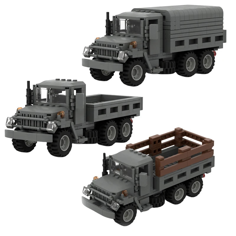 Military Truck US M35 Transport Armored Vehicle MOC Building Blocks Troop Truck Car Toy Birthday Gift