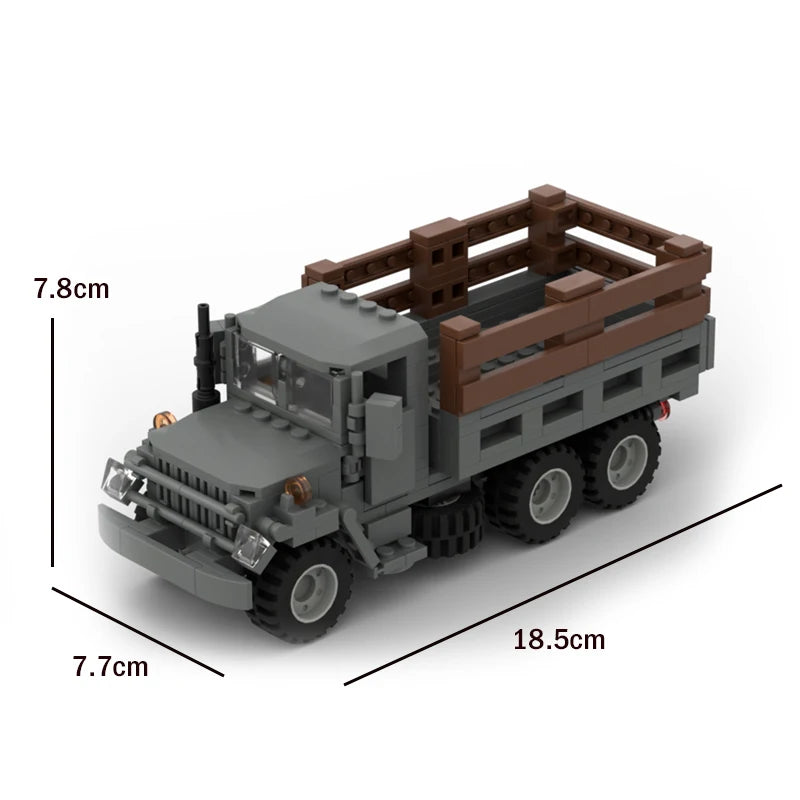 Military Truck US M35 Transport Armored Vehicle MOC Building Blocks Troop Truck Car Toy Birthday Gift