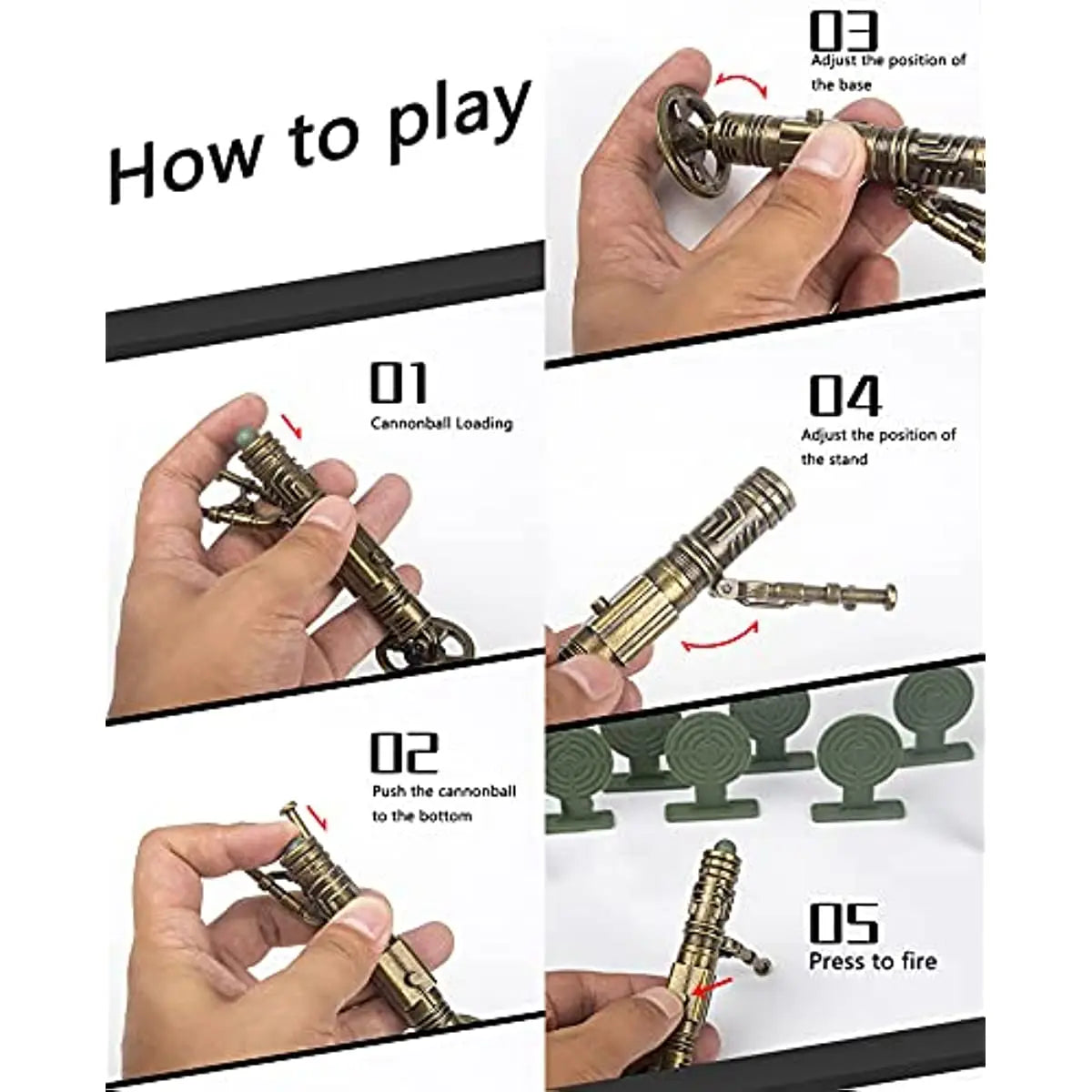 Military Weapons Toy, Fireable Mini Mortar Launcher Toys, Tabletop Decorations And Collectibles,Children Educational Toy, Gift