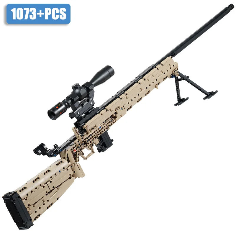Military Gun MK14 Battle Rifle Army M24 Sniper Rifle Model Building Blocks Set Bricks Kits Toys For Children Boys Gifts