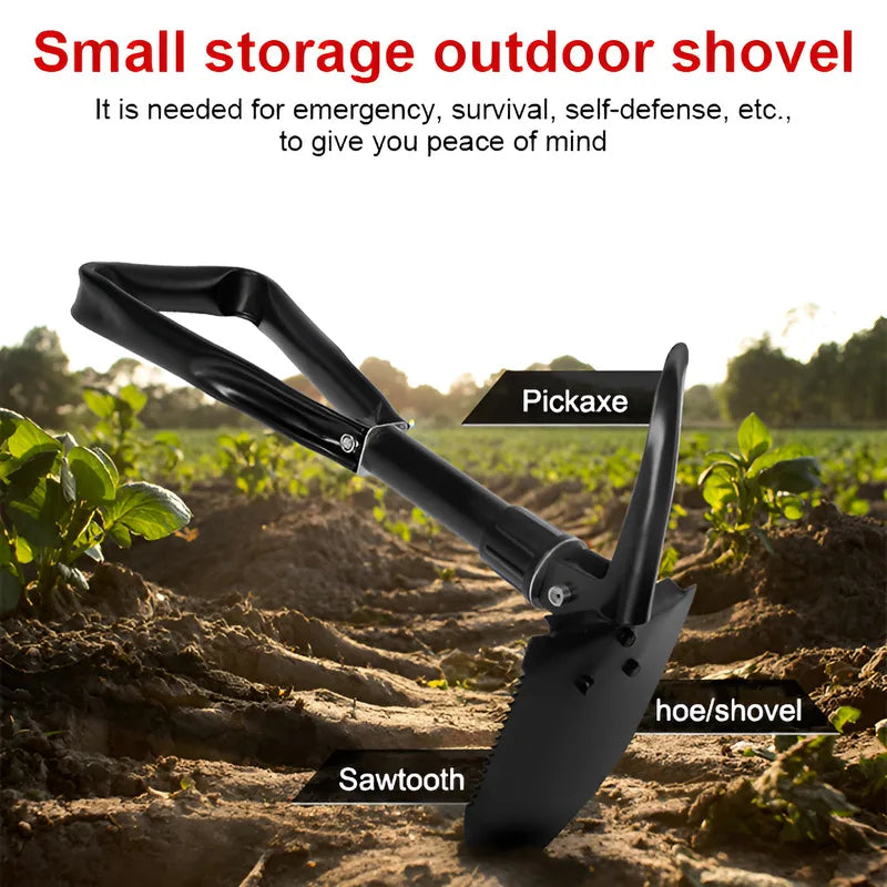 Military Folding Shovel Portable Multifunctional Compact Camping Spade for Outdoor Survival Gear Car Emergency Gardening Hiking