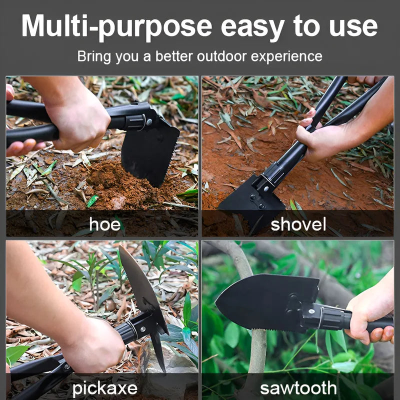 Military Folding Shovel Portable Multifunctional Compact Camping Spade for Outdoor Survival Gear Car Emergency Gardening Hiking