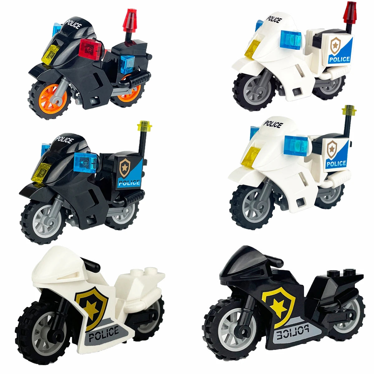 Military SWAT Team Motorcycle Building Bricks Set, DIY Model Kit for Children, Compatible Construction Blocks for War Games