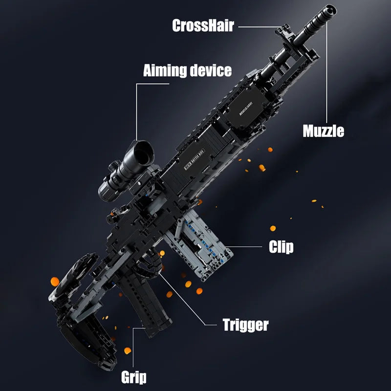 Military Gun MK14 Battle Rifle Army M24 Sniper Rifle Model Building Blocks Set Bricks Kits Toys For Children Boys Gifts