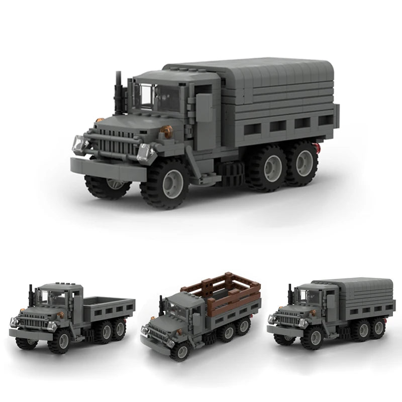 Military Truck US M35 Transport Armored Vehicle MOC Building Blocks Troop Truck Car Toy Birthday Gift