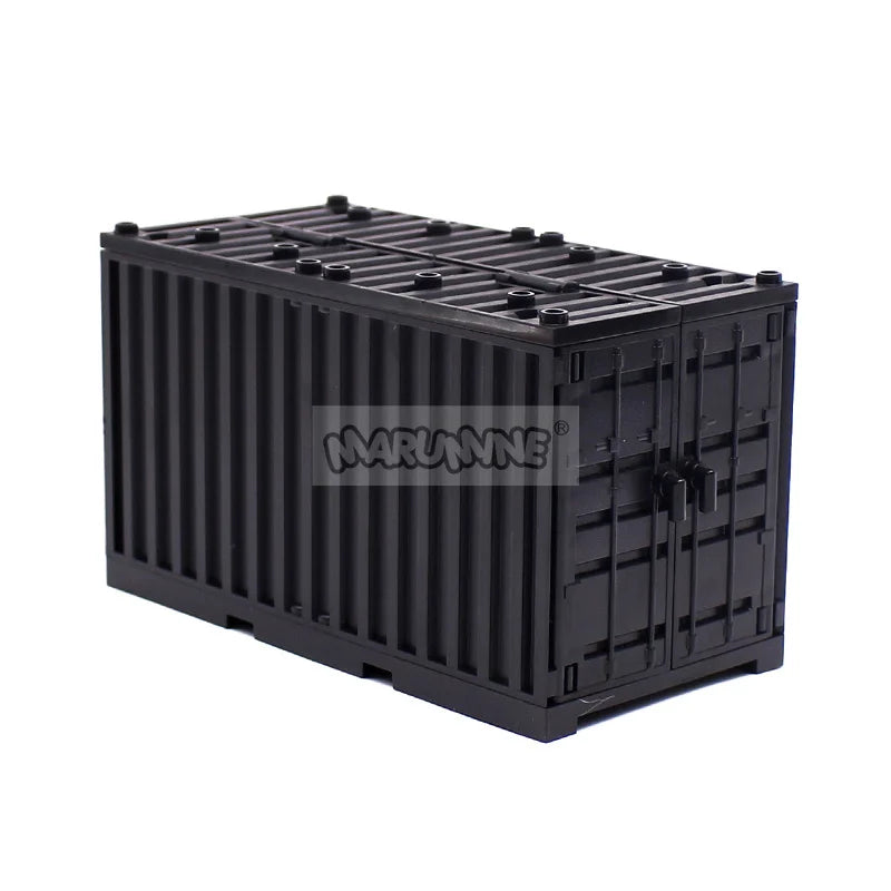Marumine MOC Military Container Boxes Bricks Accessories Army Scene Building Block Parts Shipping DIY Transport Case Model Kit