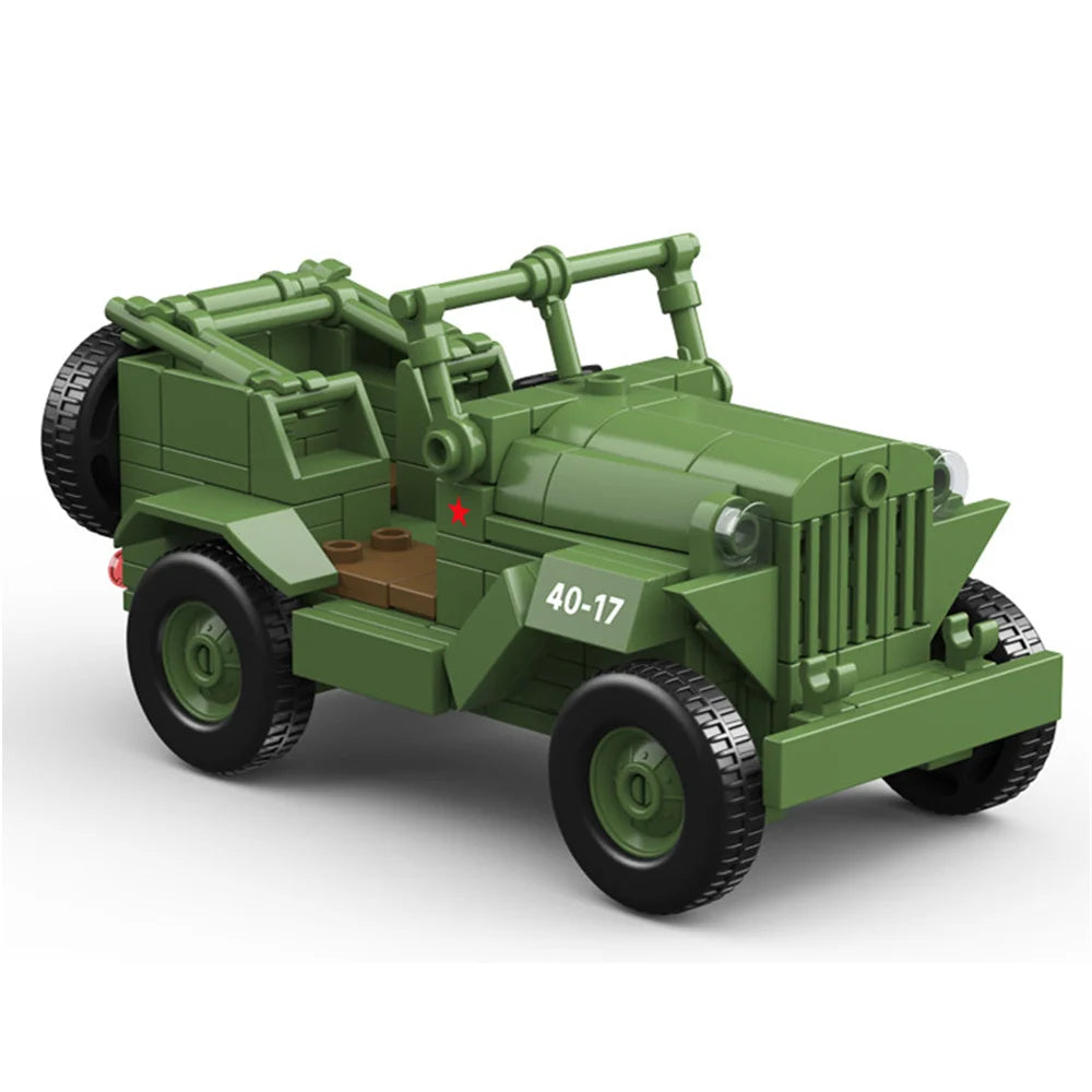Military Army Soldiers World War Armored Vehicle Model MOC DIY Building Blocks Bricks Toys For Children Gifts ﻿