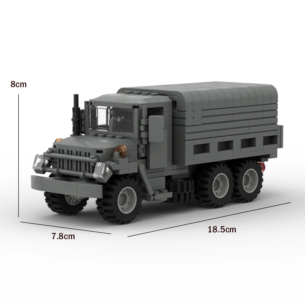Military Truck US M35 Transport Armored Vehicle MOC Building Blocks Troop Truck Car Toy Birthday Gift