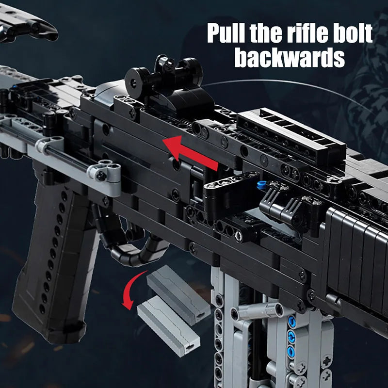 Military Gun MK14 Battle Rifle Army M24 Sniper Rifle Model Building Blocks Set Bricks Kits Toys For Children Boys Gifts