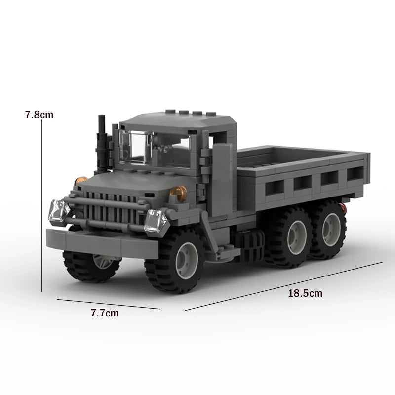 Military Truck US M35 Transport Armored Vehicle MOC Building Blocks Troop Truck Car Toy Birthday Gift